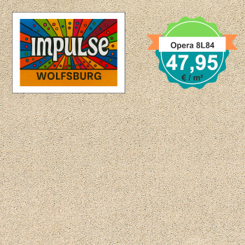 Opera 8L84 hellbeige – Draufsicht quadratisch Vorwerk Teppichboden Opera hellbeige